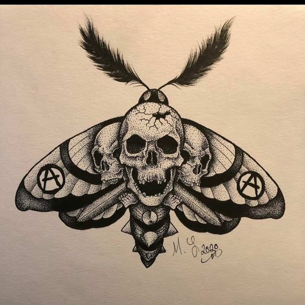 Death Moth Tattoo Design Photos