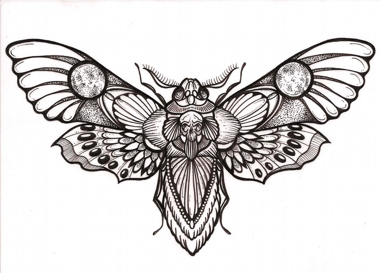 Death Moth Tattoo Drawing: Simple Elegant Designs