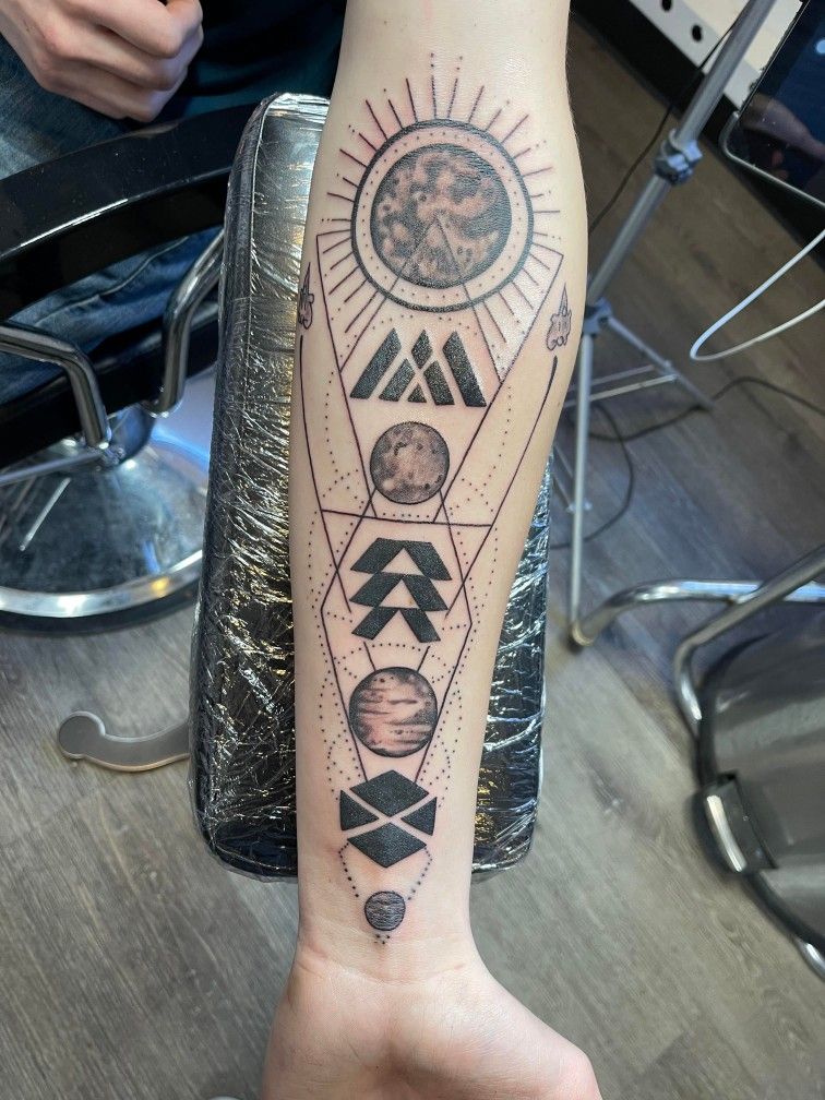 Destiny Tattoo Done By Jon At Hon Tattoo Destiny Tattoo Gaming