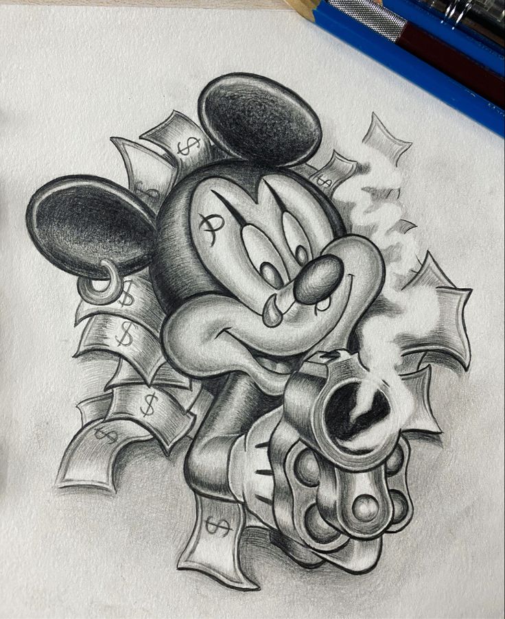 Details 52 Gangster Mickey Mouse Tattoos Best In Eteachers