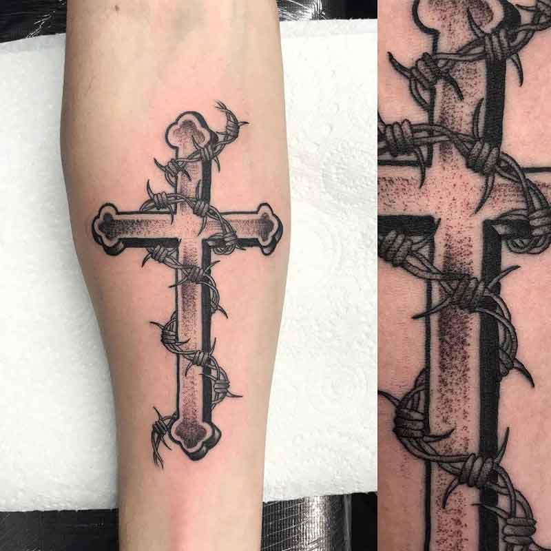 Details 62 Cross Tattoo With Barbed Wire In Cdgdbentre