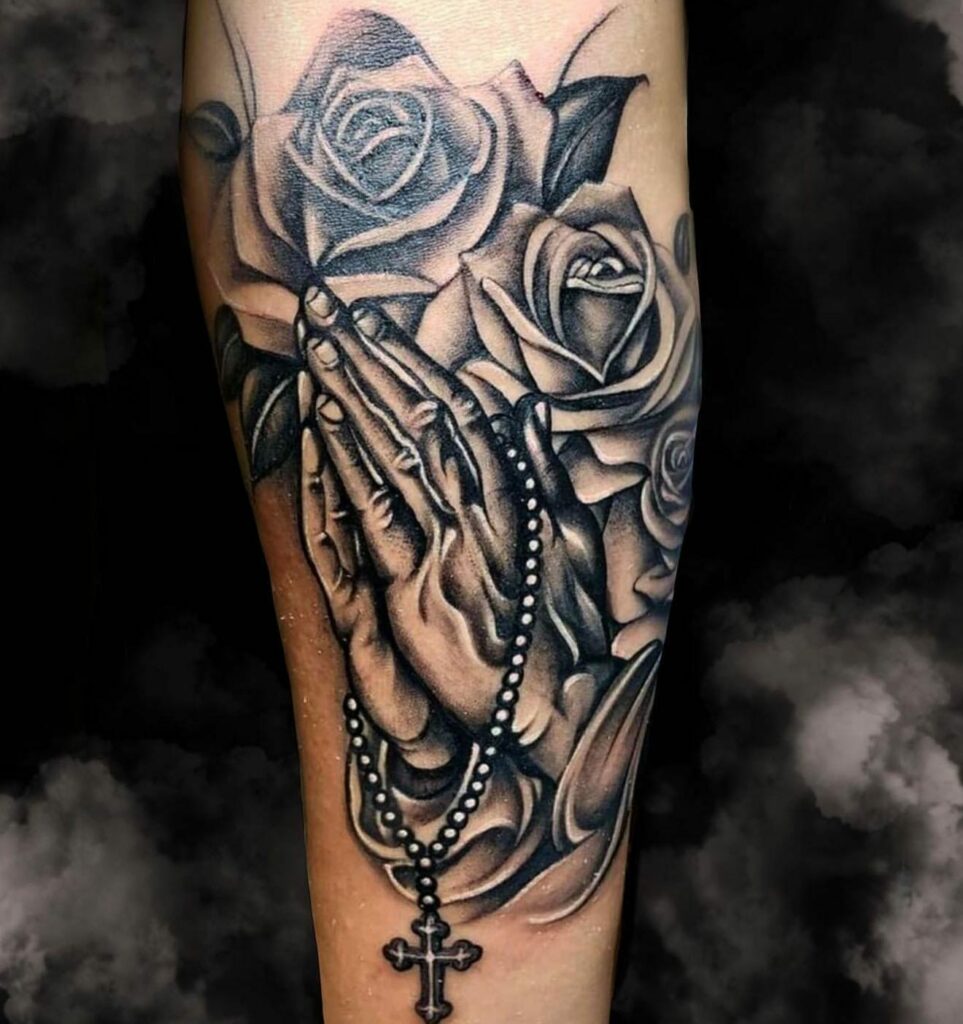 Details More Than 67 Praying Hands With Rosary Tattoo Super Hot Thtantai2