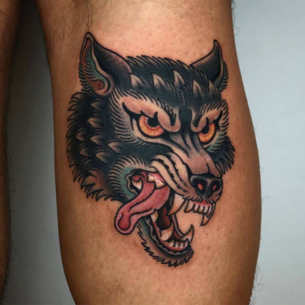 Details More Than 72 Trad Wolf Head Tattoo Super Hot In Coedo Com Vn