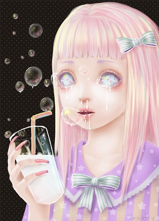 Digital Illustrations By Saccstry Creepy Art Pastel Goth Art Cute Art