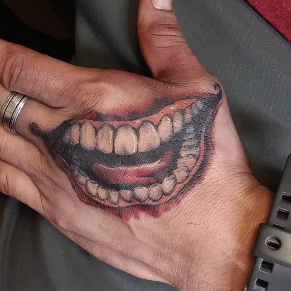 Discover 64 Smiling Tattoo On Hand Super Hot In Cdgdbentre