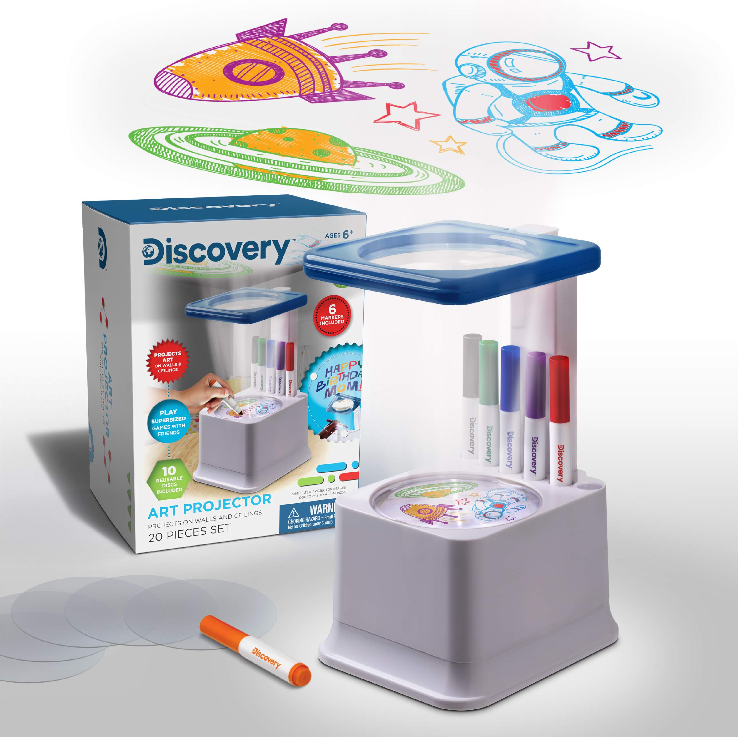 Discovery Kids Art Tracing Projector Kit For Kids 32 Stencils And 12