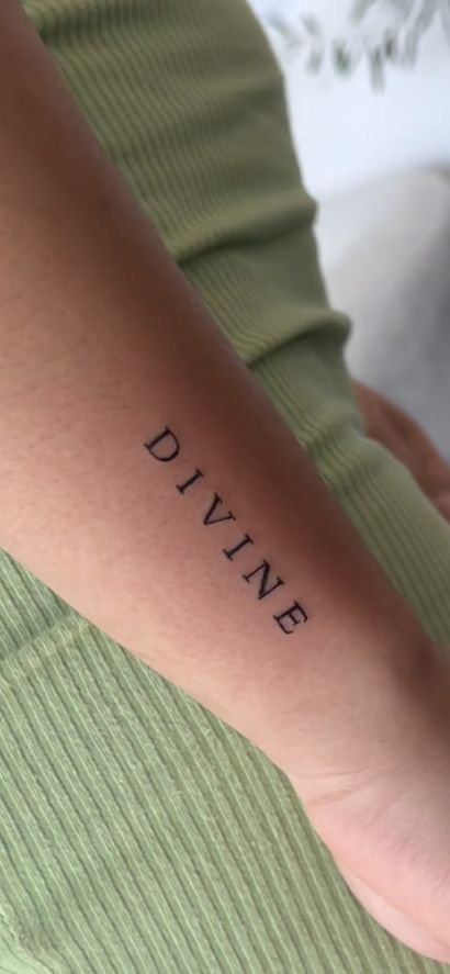 Divine Tattoo Minimalist Tattoo Inspirational Tattoos Text Tattoo