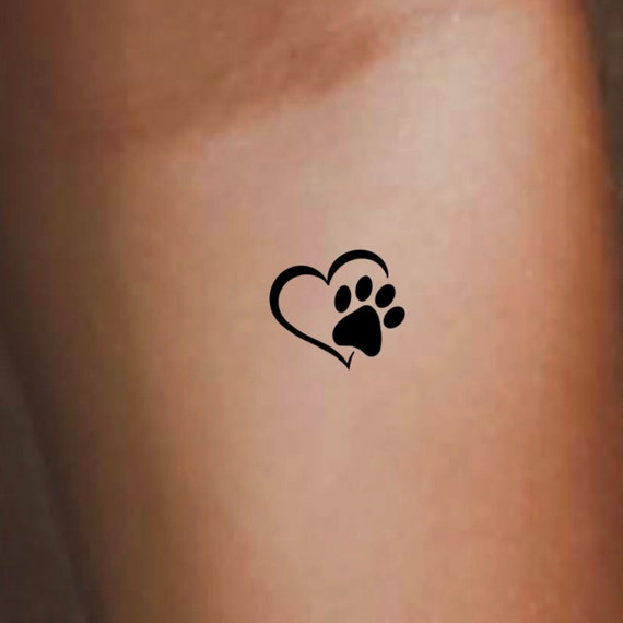 Dog Paw Print Temporary Tattoo Set Of 3 Small Tattoos