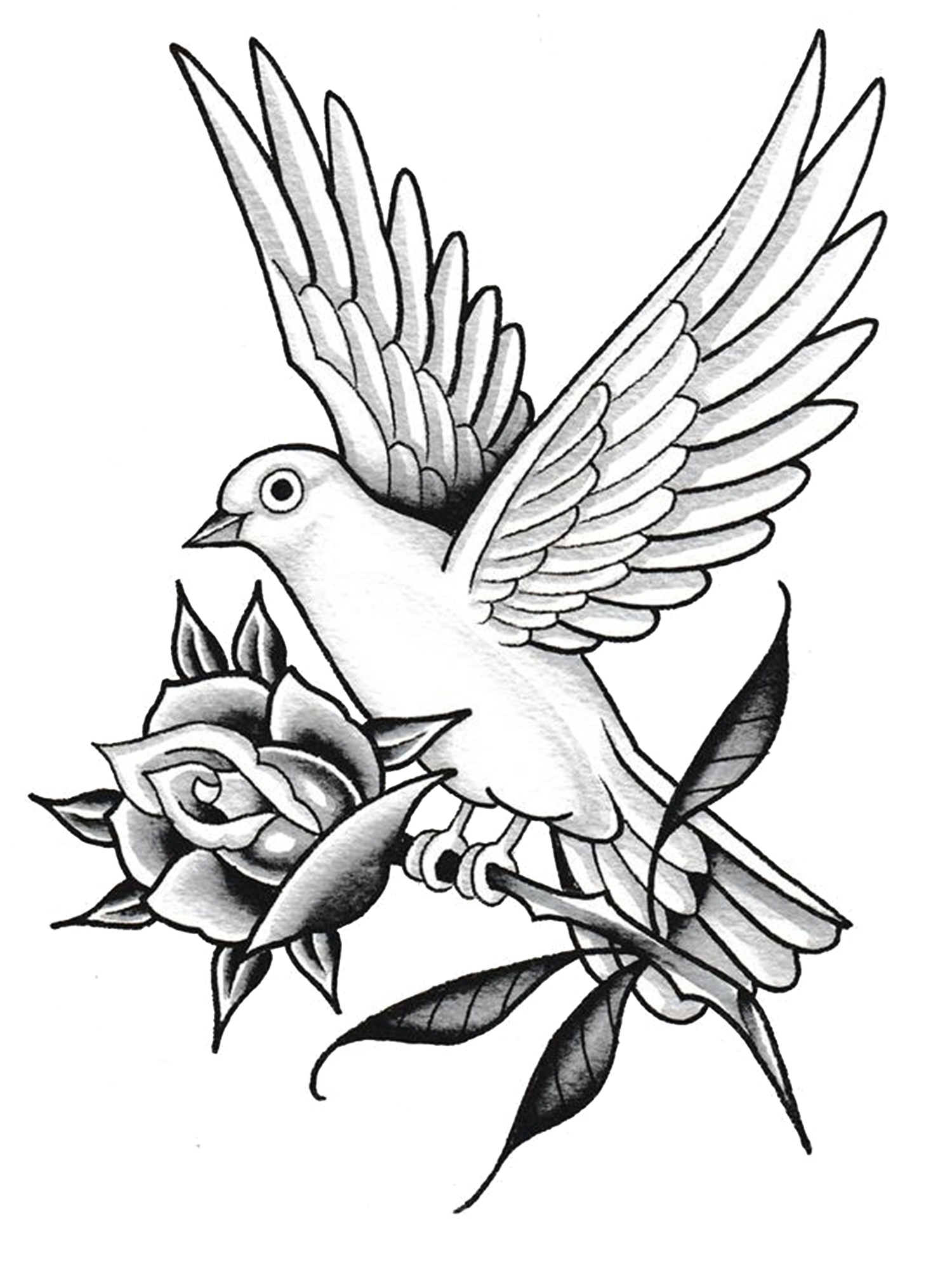 Dove And Roses By Thelob On Deviantart Dove Tattoo Design Rose