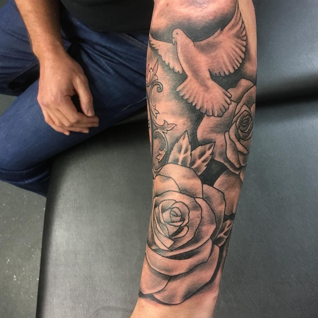 Dove Tattoos With Roses