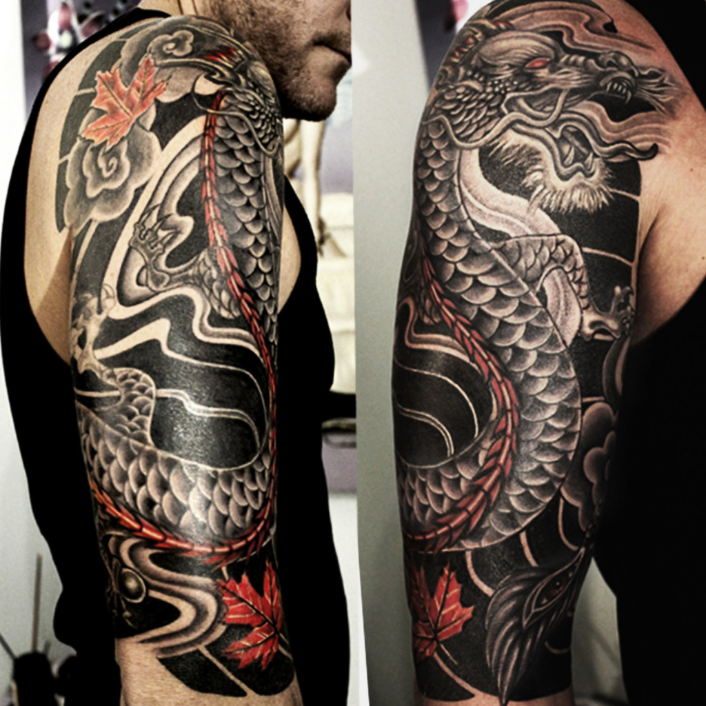 Dragon Half Sleeve Tattoo Designs