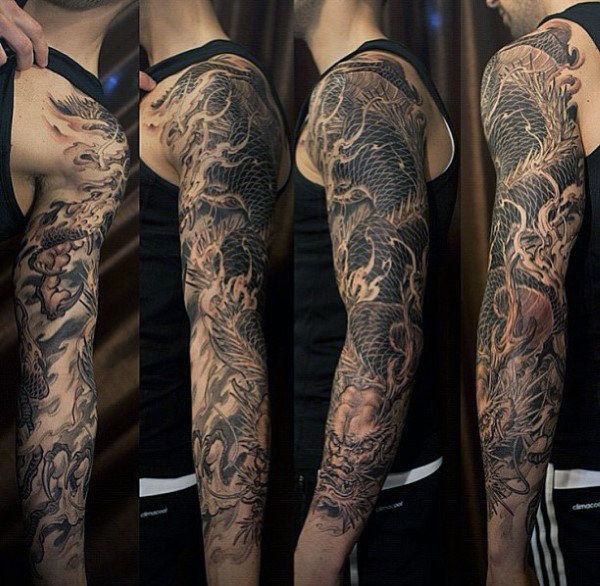 Dragon Sleeve Tattoo Designs Ideas And Meaning Tattoos For You