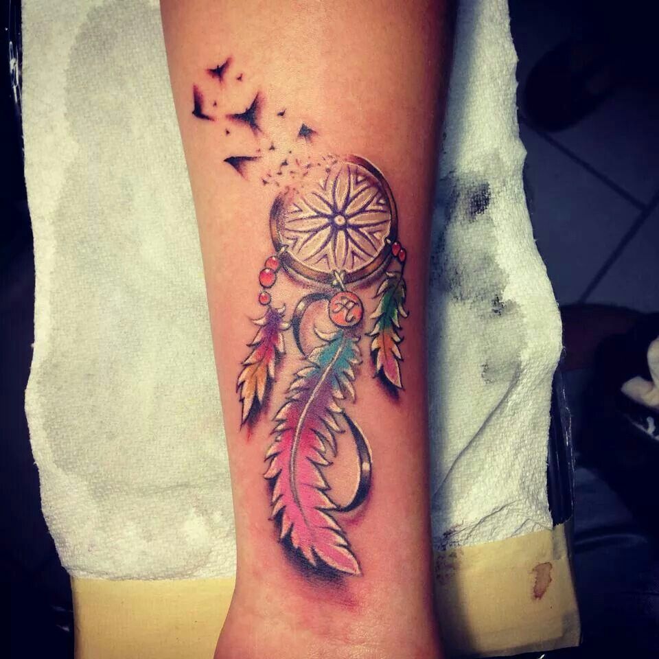 Dream Catcher With Birds Tattoo On My Forearm Tattoos Birds Tattoo