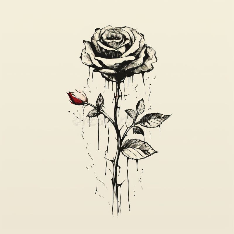 5 Stunning Dripping Paint Rose Tattoo Ideas