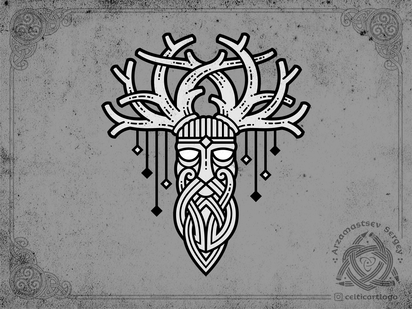 Druid By Sergey Arzamastsev On Dribbble Viking Tribal Tattoos Celtic