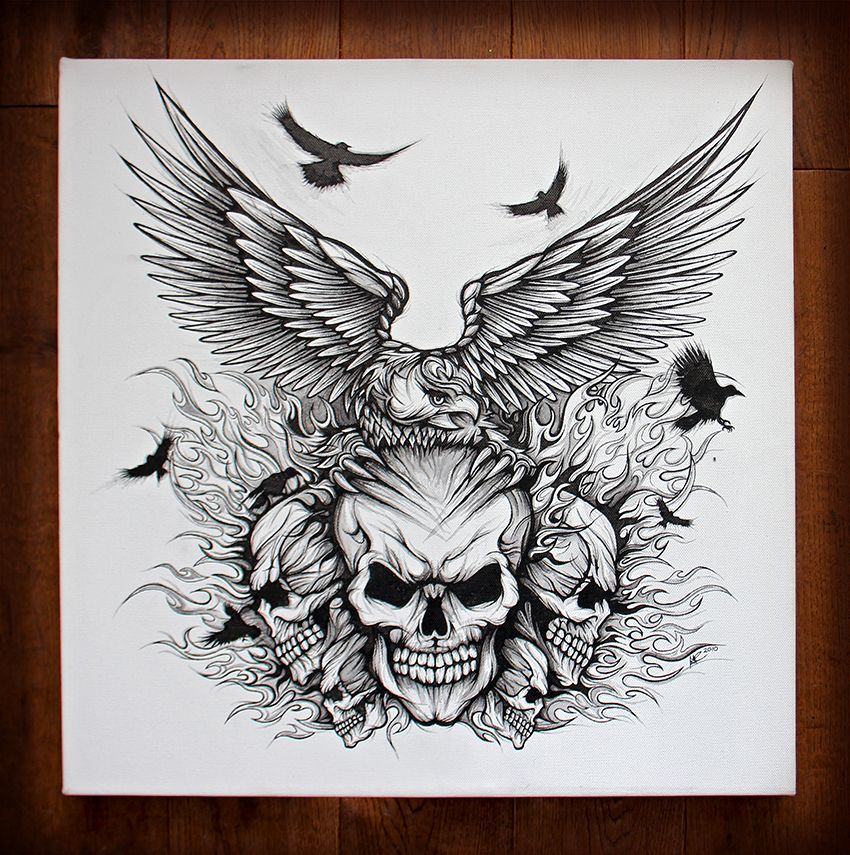 Eagle And Skull Tattoo By Signsone On Deviantart