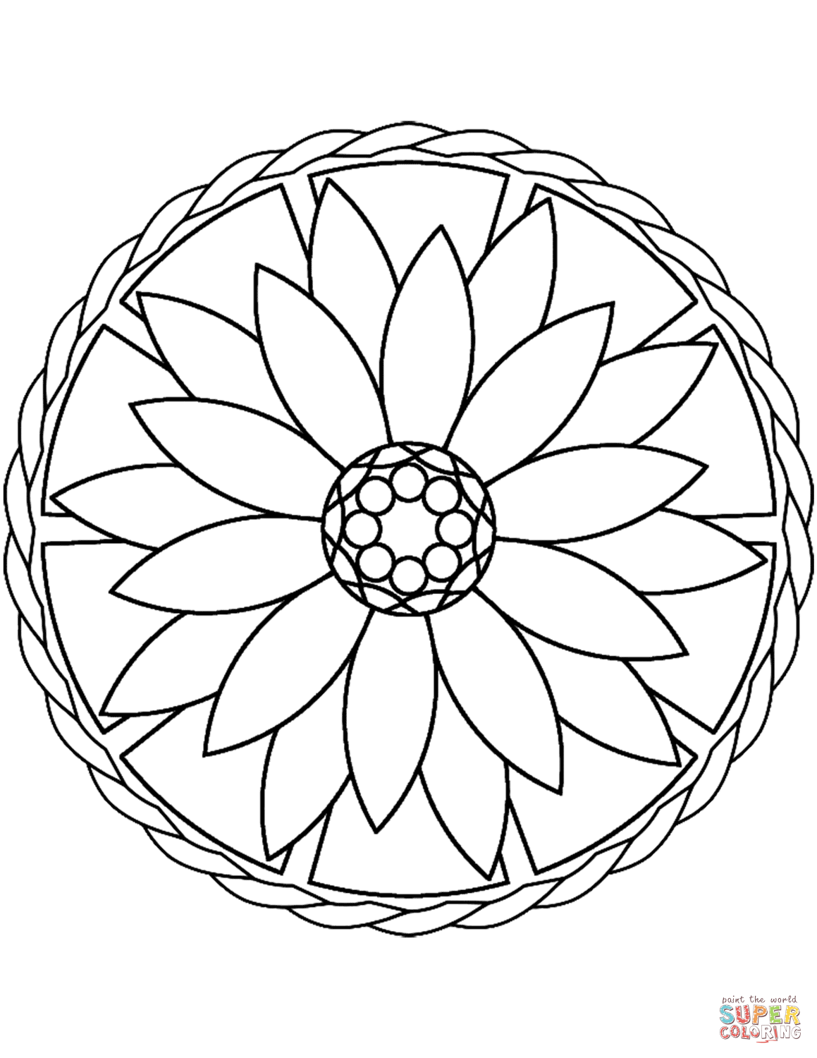 Easy Mandala Flowers Design Elegant Simple Mandala Page Intricate Lines Patterns Wall Art