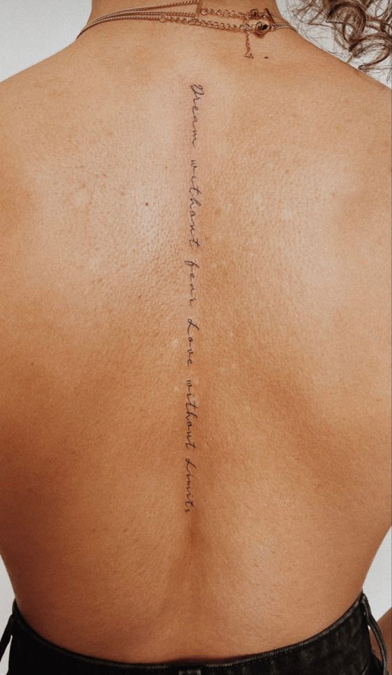 Elegant And Meaningful Top 50 Spine Tattoo Ideas In 2022 Spine Tattoos For Women Writing