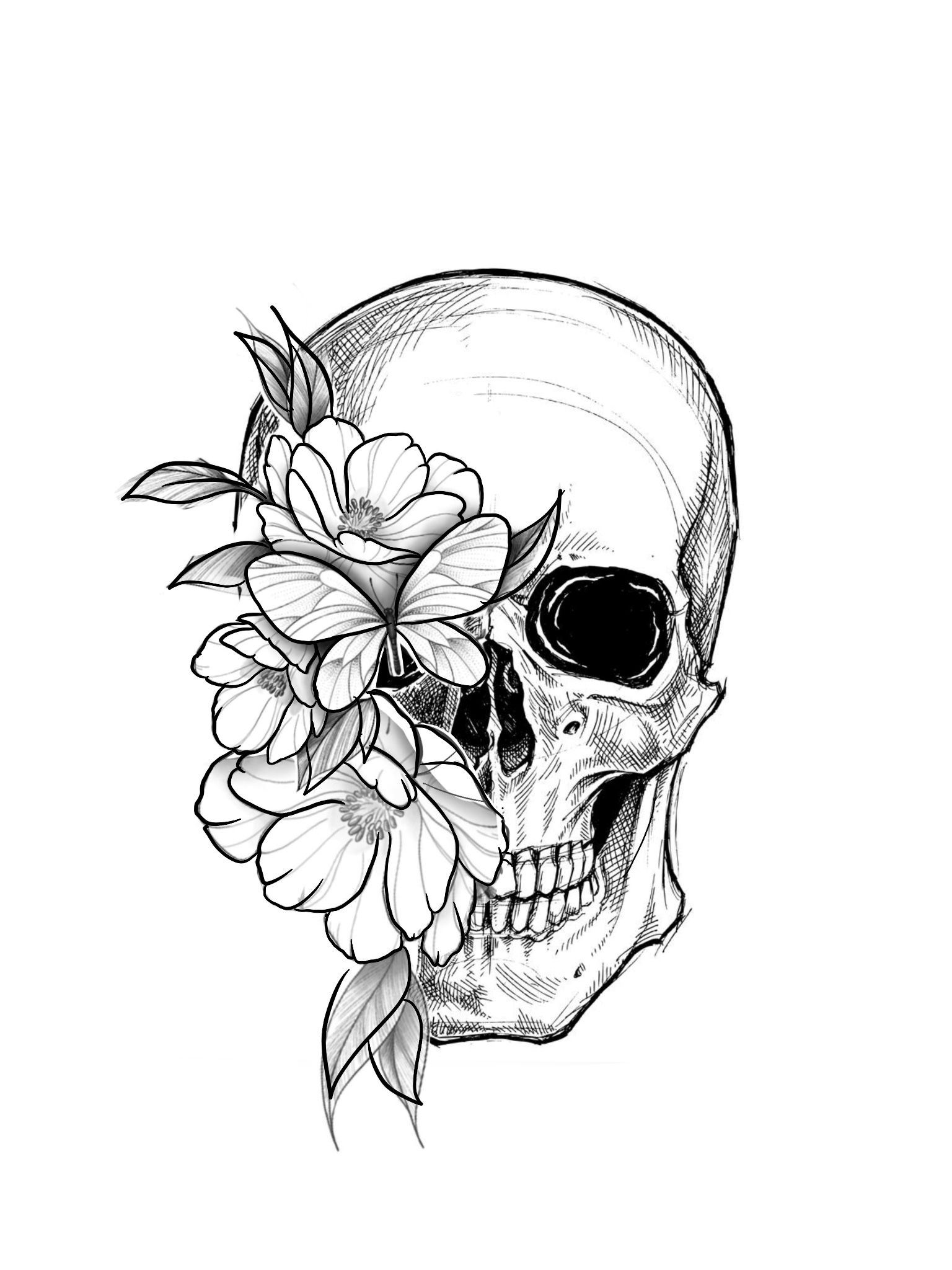 Elegant Skull Tattoo Design Tattoo Designs Tattoo Pictures