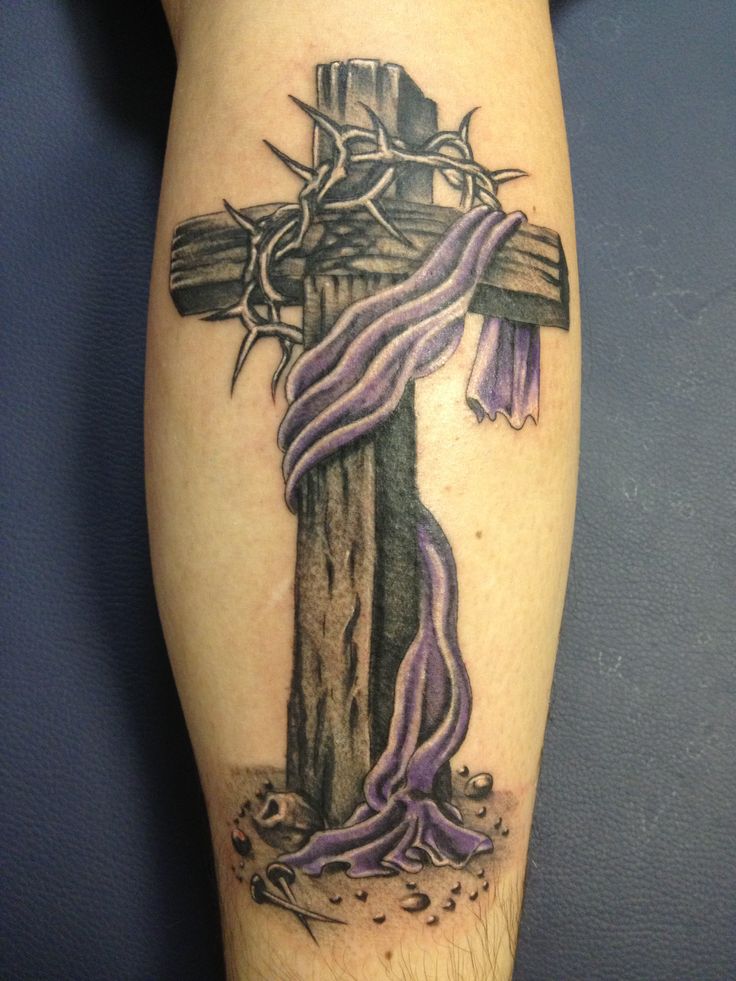 Ephesian Cross With Crown Of Thorns Cross Tattoo Designs Wooden