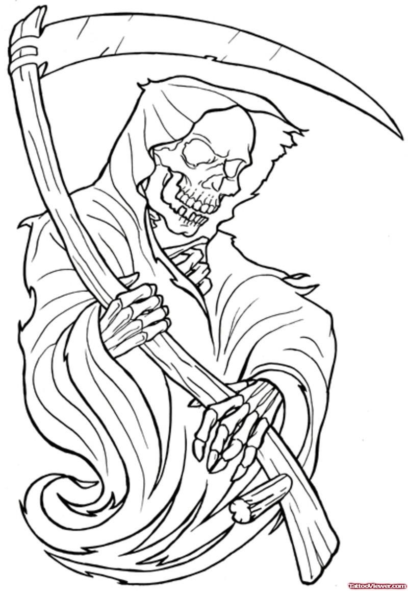 Evil Grim Reaper Tattoo Outline: Sinister Designs for Ink Enthusiasts