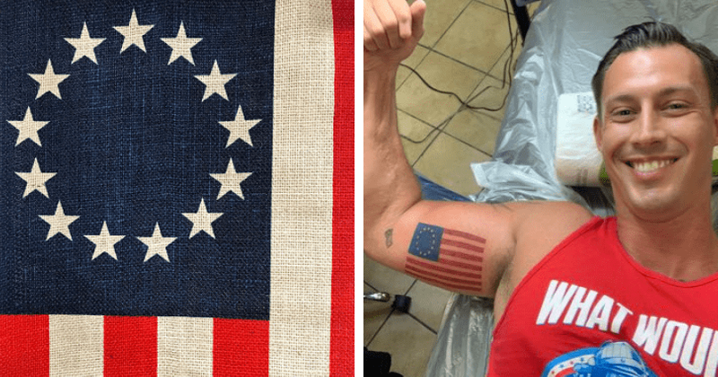 Ex Marine Gets A Betty Ross Flag Tattoo As A Protest Against Nike Pulling Shoes Bearing The