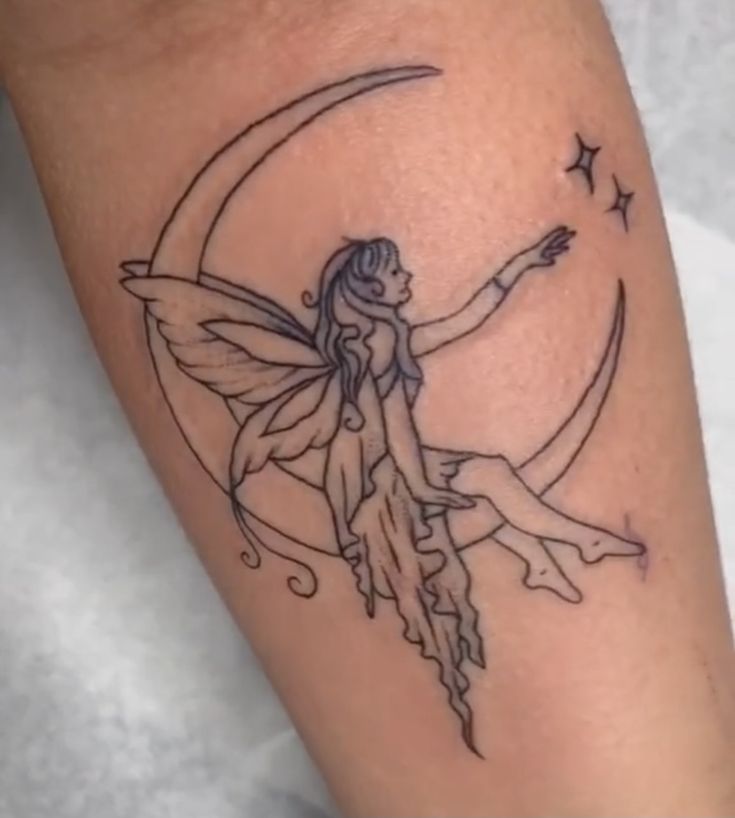 Fairy Moon Tattoo Google Search Moon Tattoo Tattoos I Tattoo