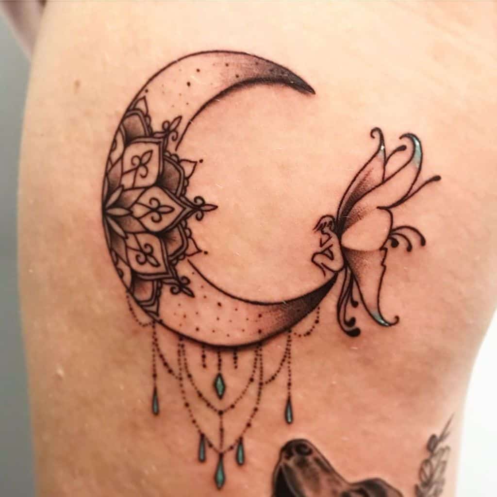 Fairy With Moon Tattoos: Mystical Ink Inspiration