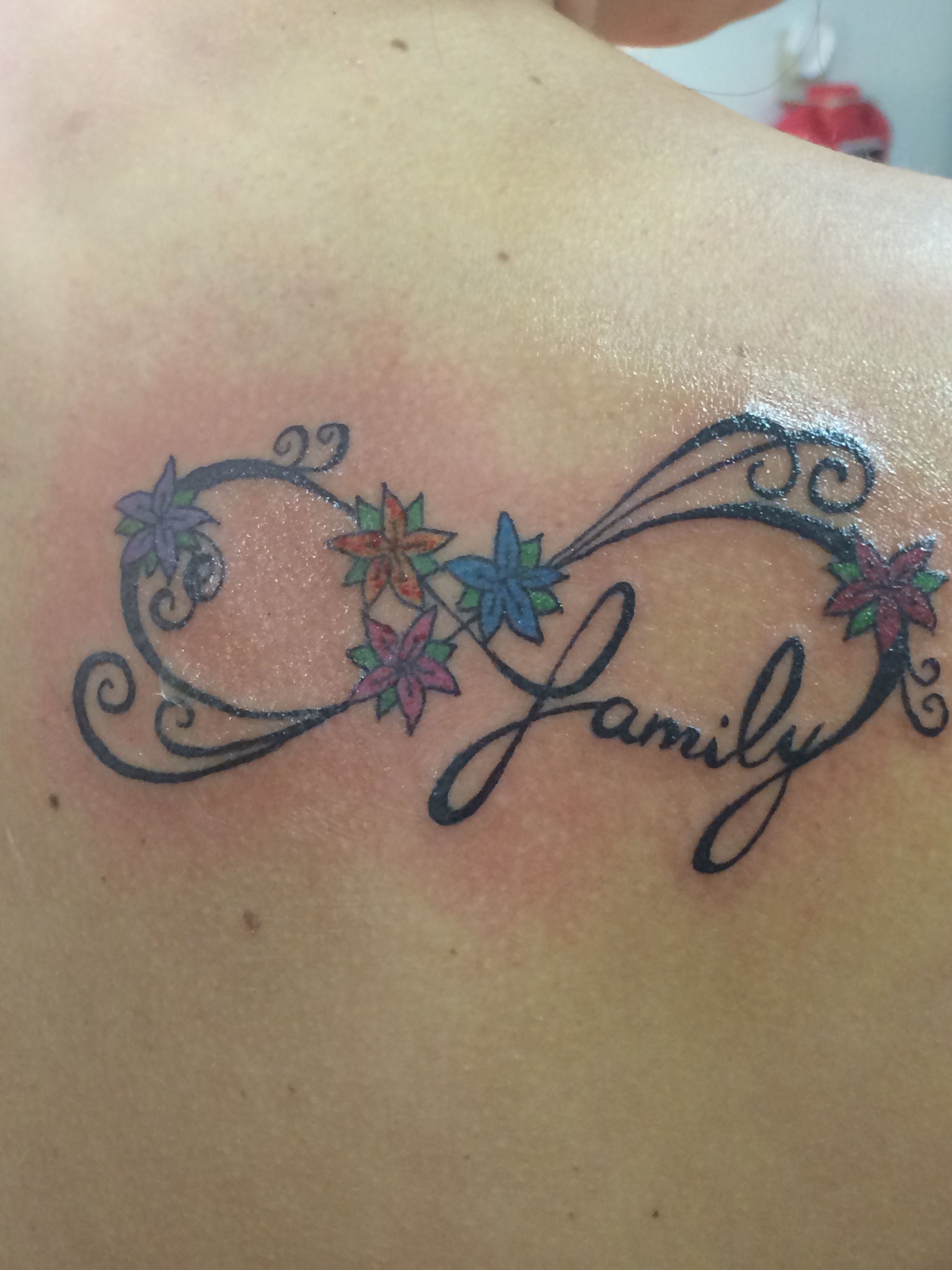 Family Infinity Tattoo Each Flower Represents One Of My Siblings And 1