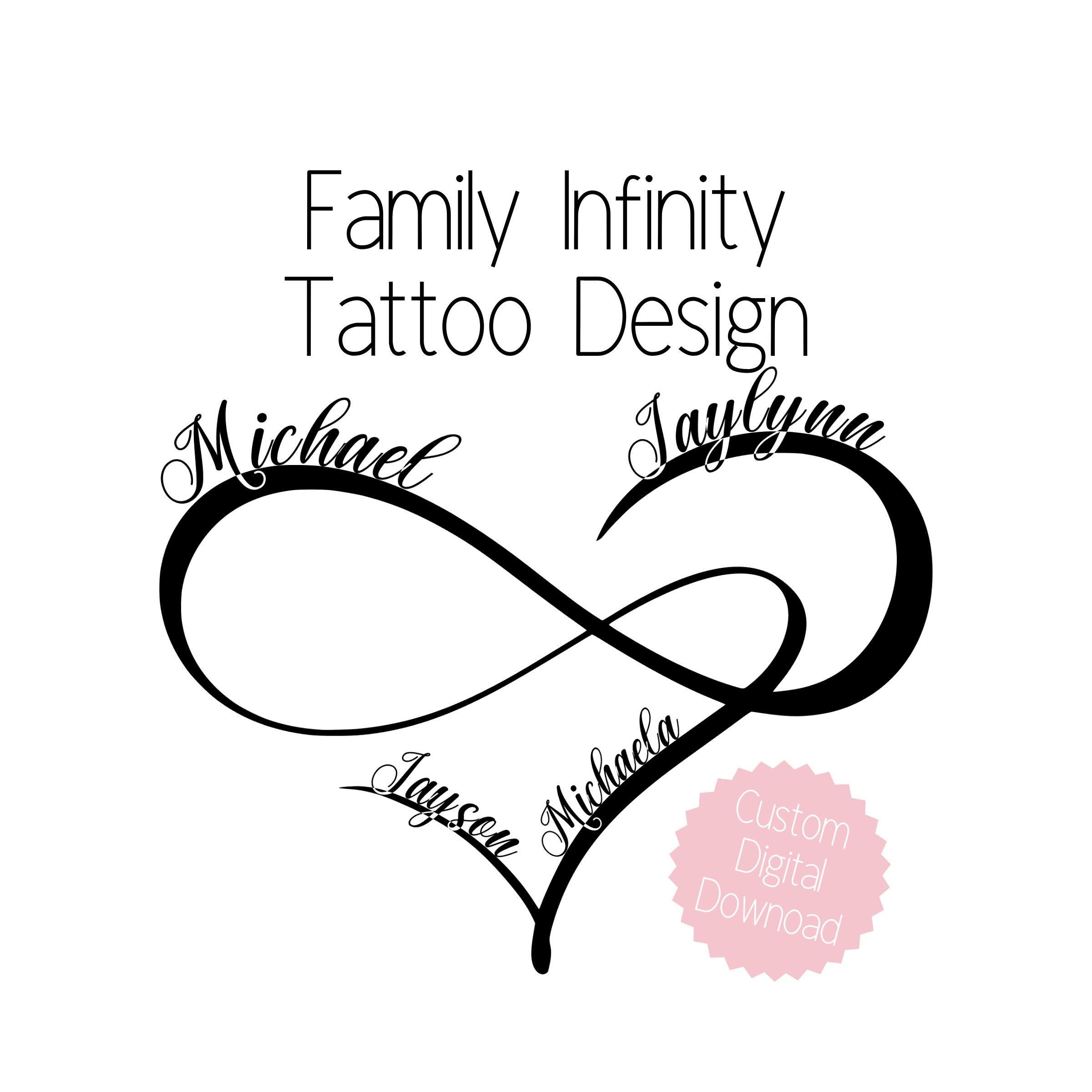 7 Stunning Family Infinity Tattoo Designs With Names