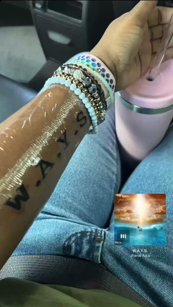 Famous Jhene Aiko W A Y S Tattoo In 2022 Arm Tattoo Cuff Bracelets