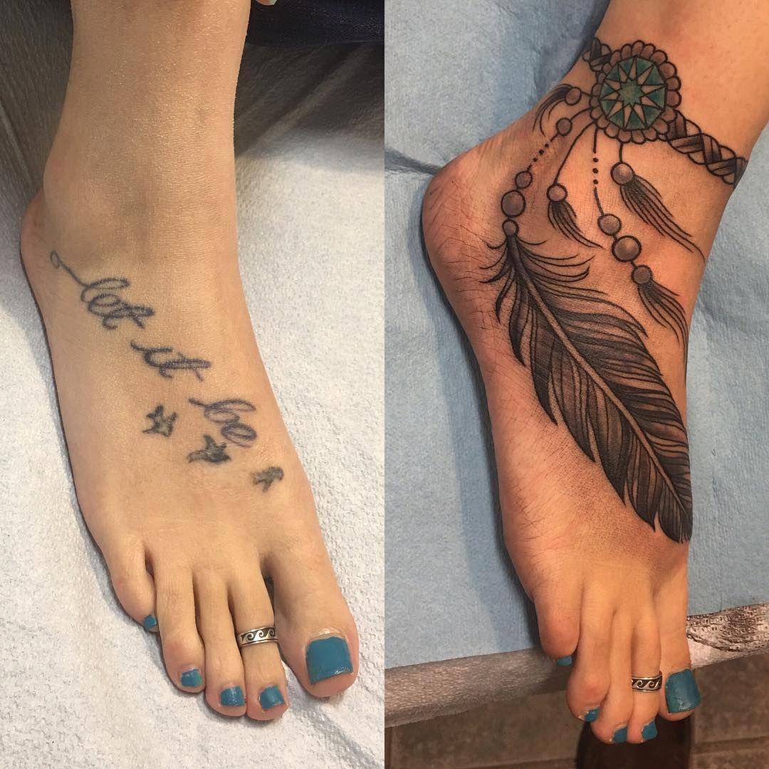 Feather Foot Tattoos