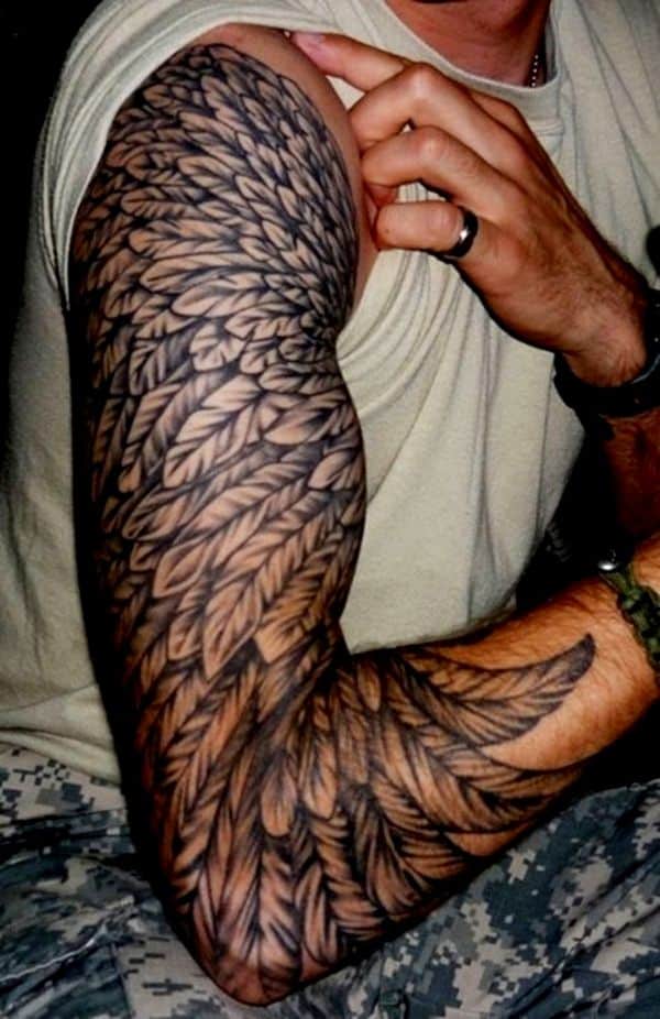 Feather Tattoo Shoulder Men