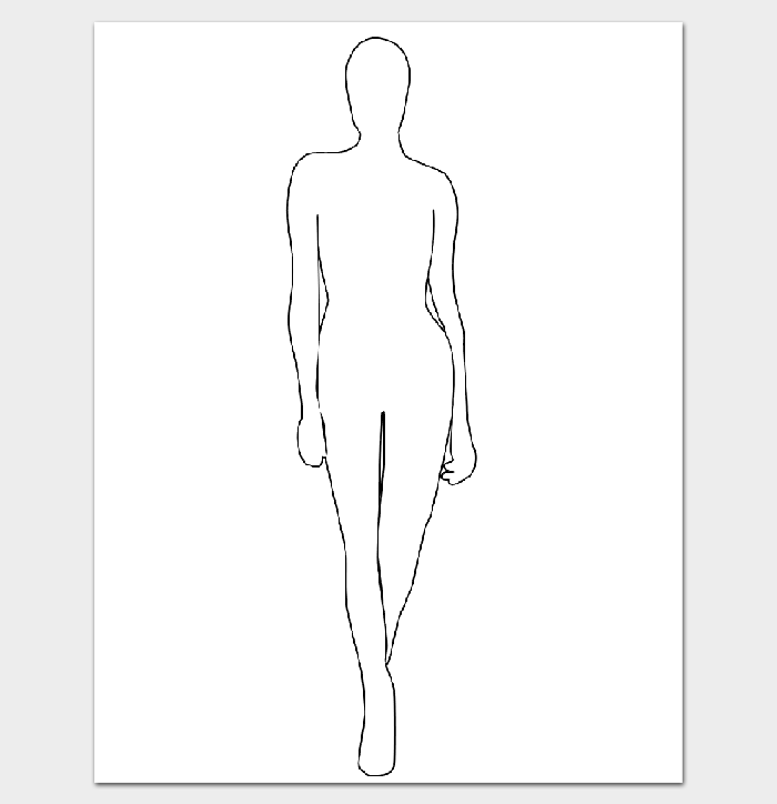 Female Body Outline Template Freemium Templates Bodewasude