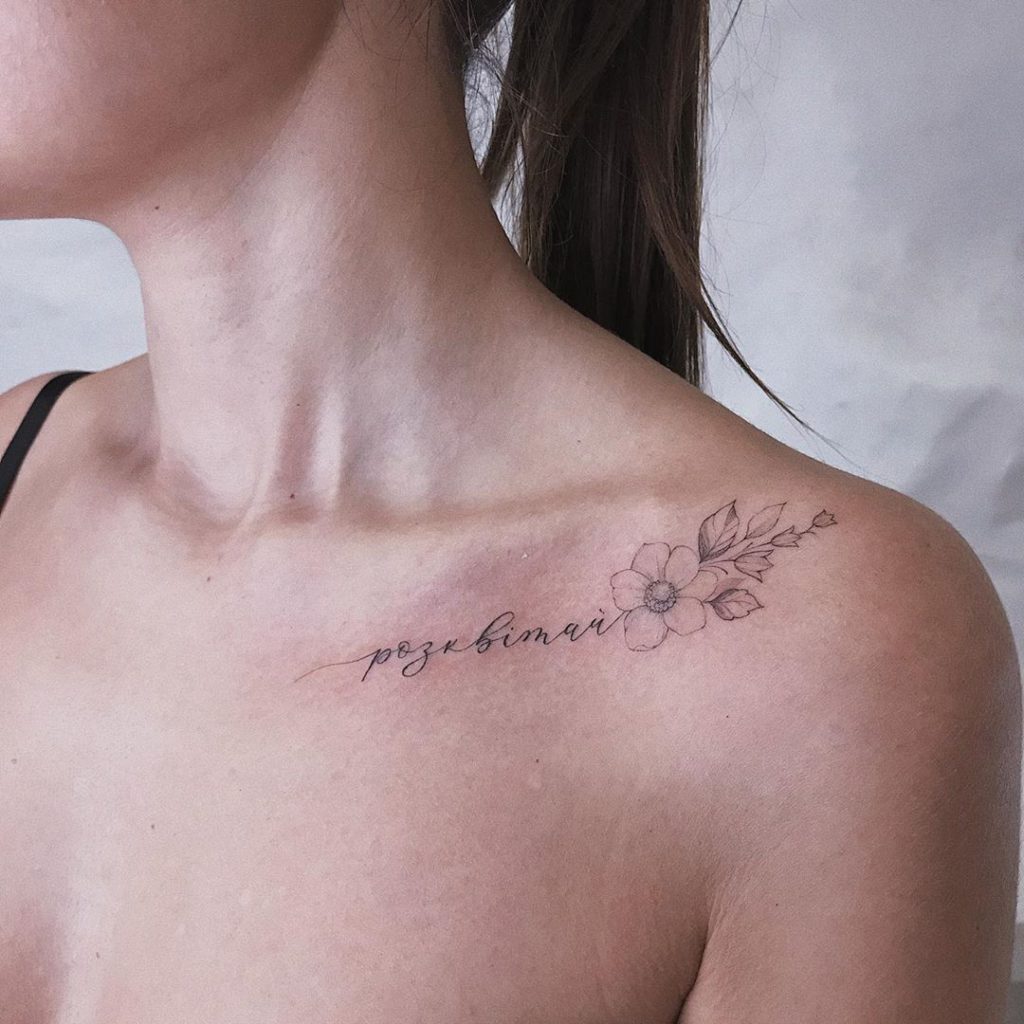 50 Stunning Female Small Collar Bone Tattoo Designs