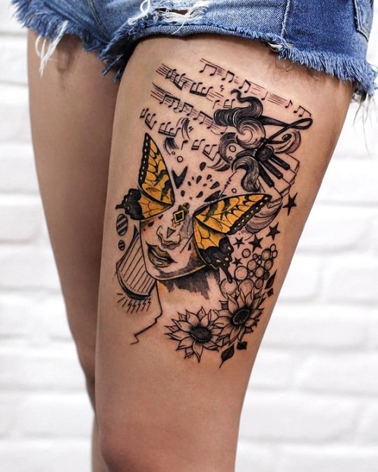 Female Thigh Tattoos Quotes Popular Female Thigh Tattoo Designs Nexttattoos