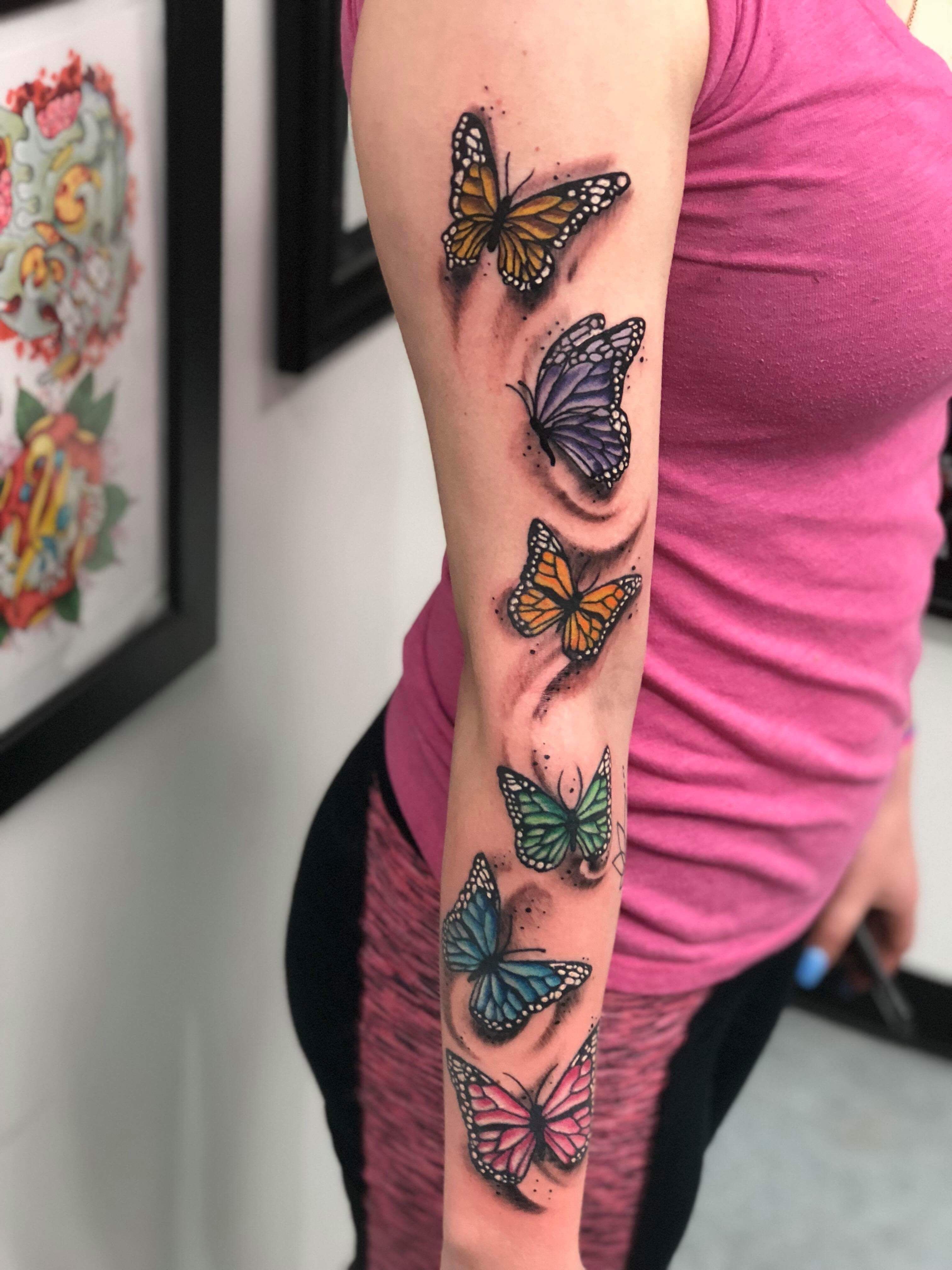 Elegant Butterfly Sleeve Tattoos for Feminine Expression