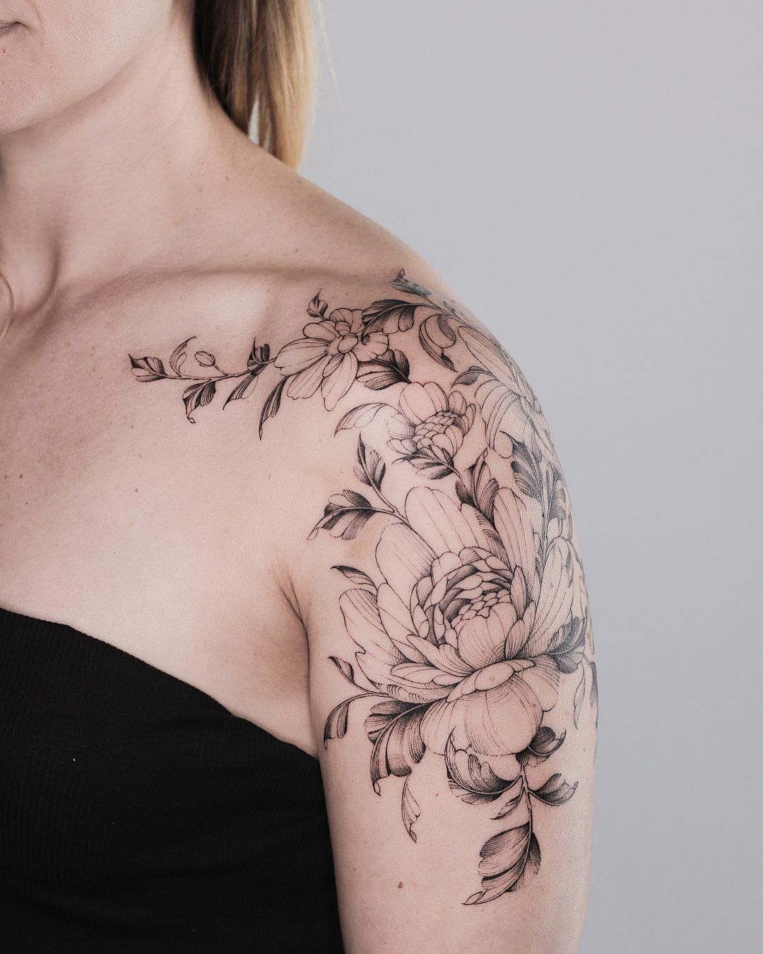 Feminine Shoulder Tattoos Shoulder Sleeve Tattoos Floral Tattoo Sleeve Shoulder Tattoos For