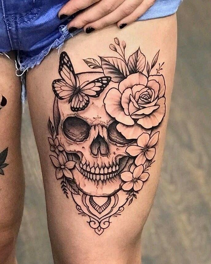 Feminine Skull Tattoo Girly Skull Tattoos Skull Tattoos Girly Tattoos