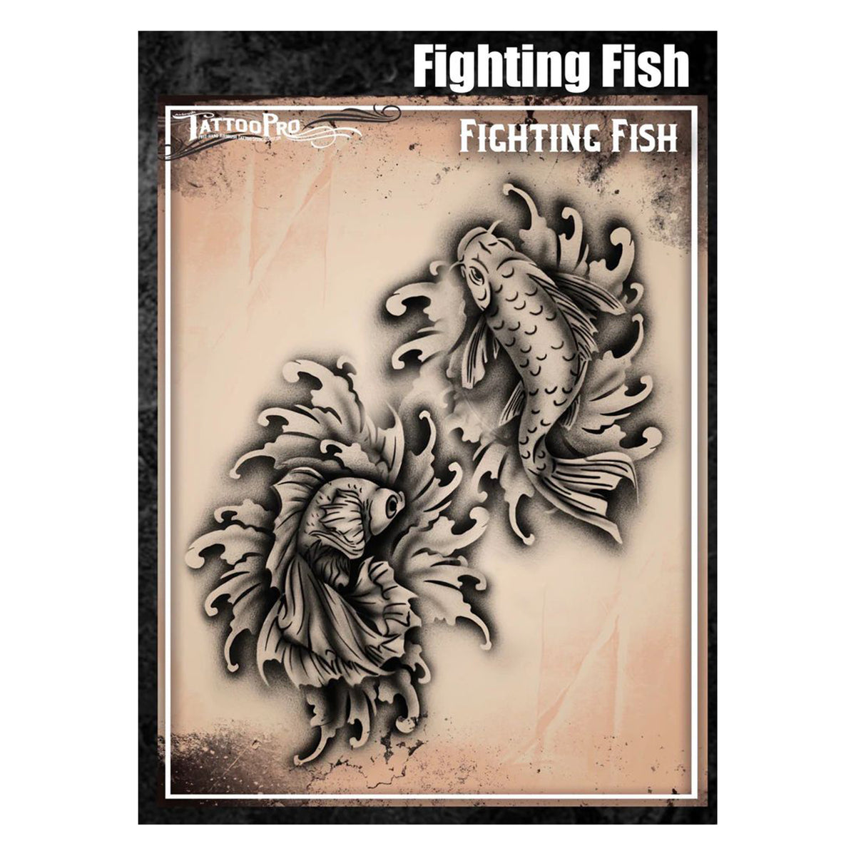 Fighting Fish Tattoo Pro Stencils