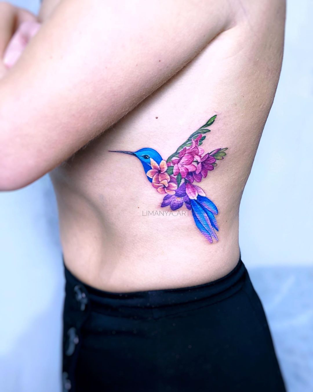 Fine Line Floral Hummingbird Tattoo Hummingbird Tattoo Hummingbird