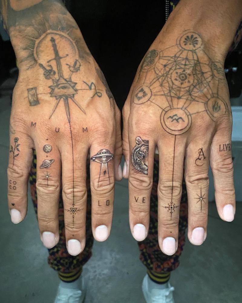 Finger Tats Done On Lewis Hamilton S Hands