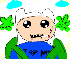 Finn Adventure Time Smokes Weed Drawception