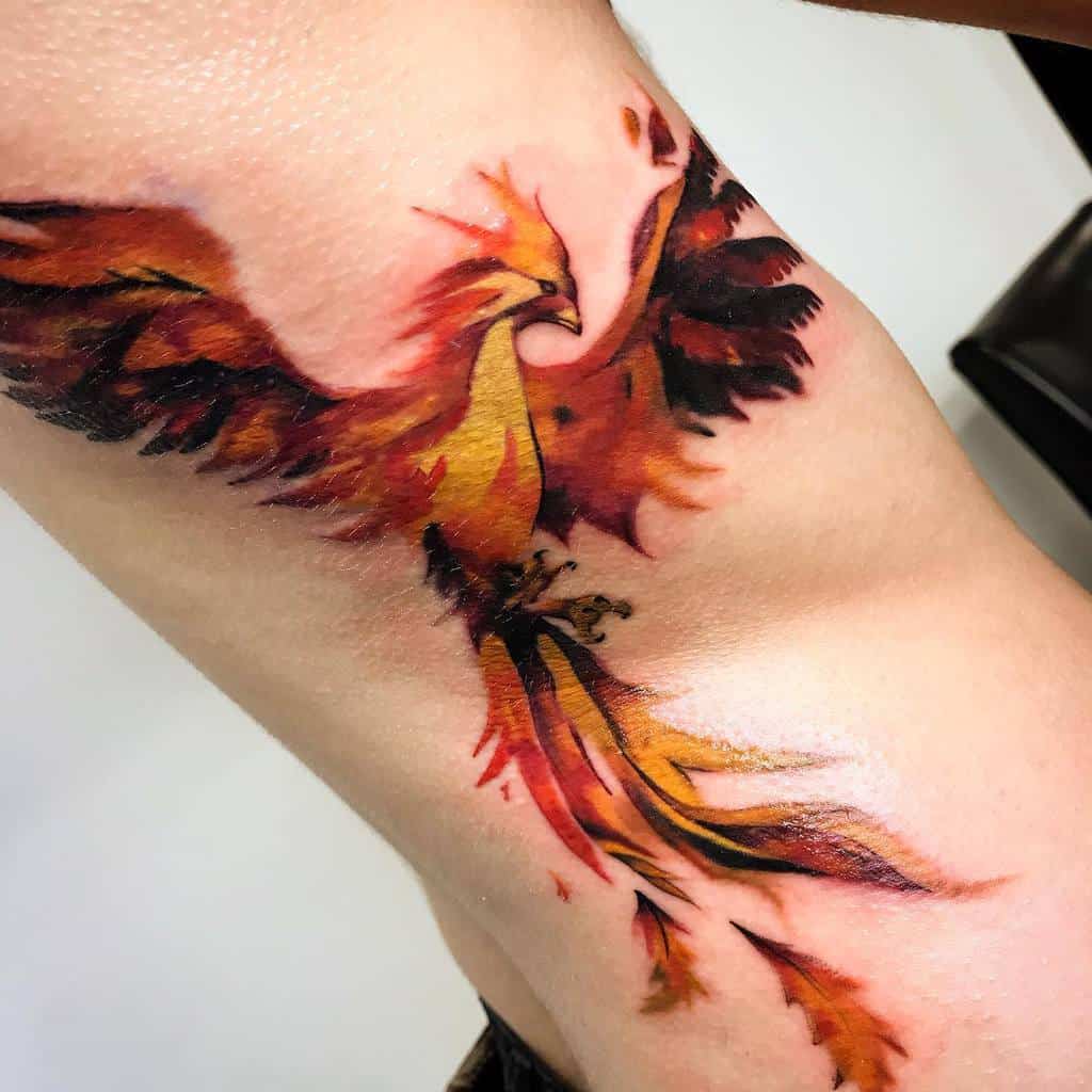 Fire Phoenix Tattoo Designs