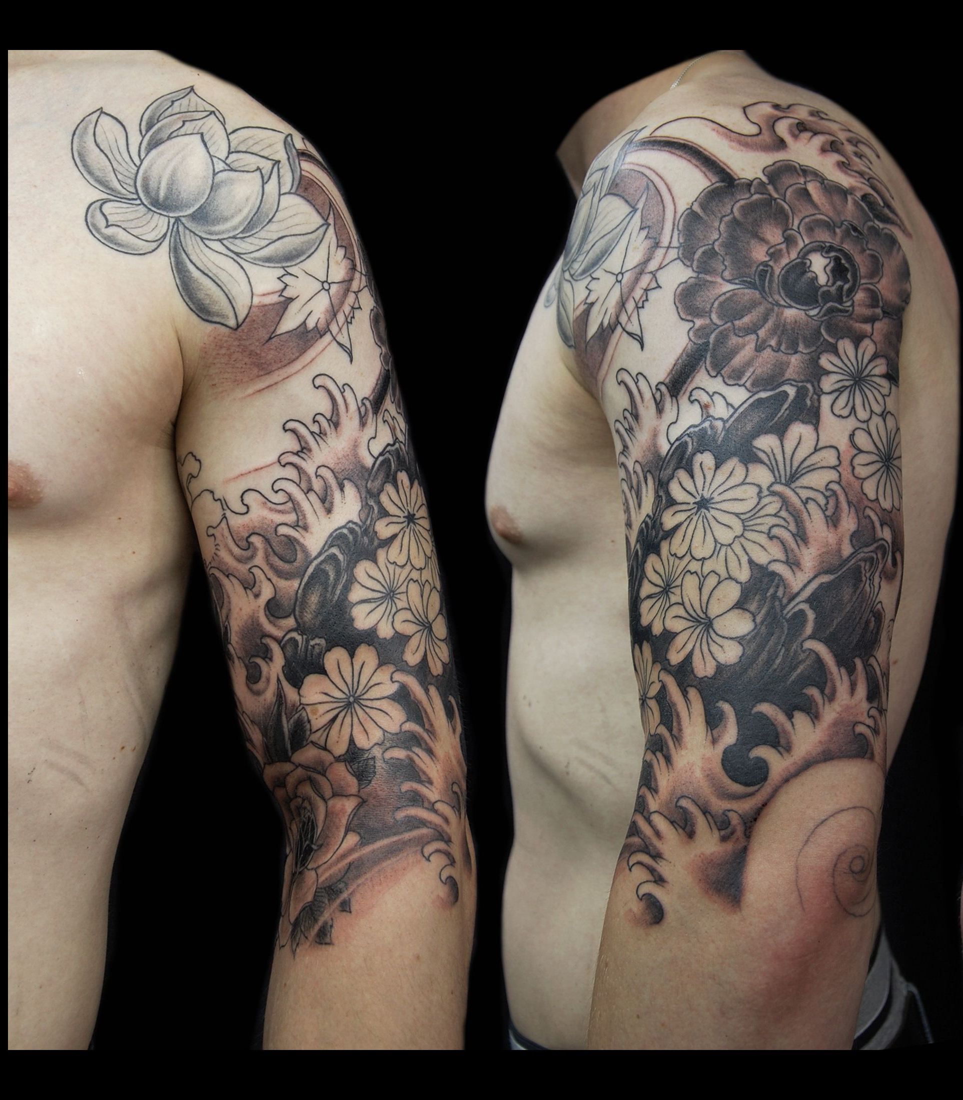 Flower Sleeve Tattoo Men