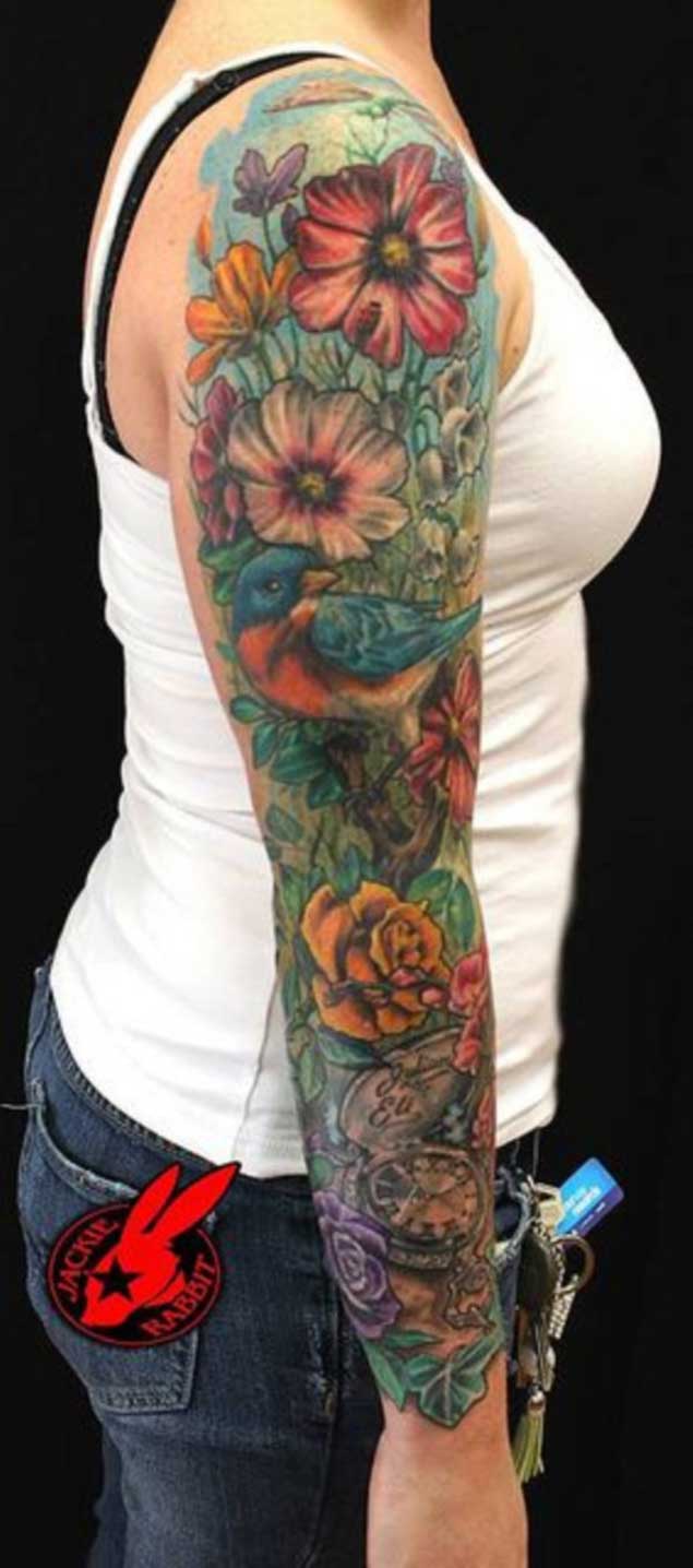 Flower Sleeve Tattoo