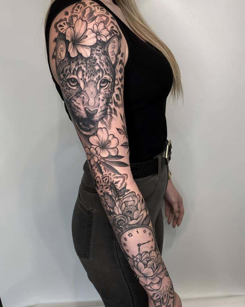 Flower Tattoo Sleeve Designs