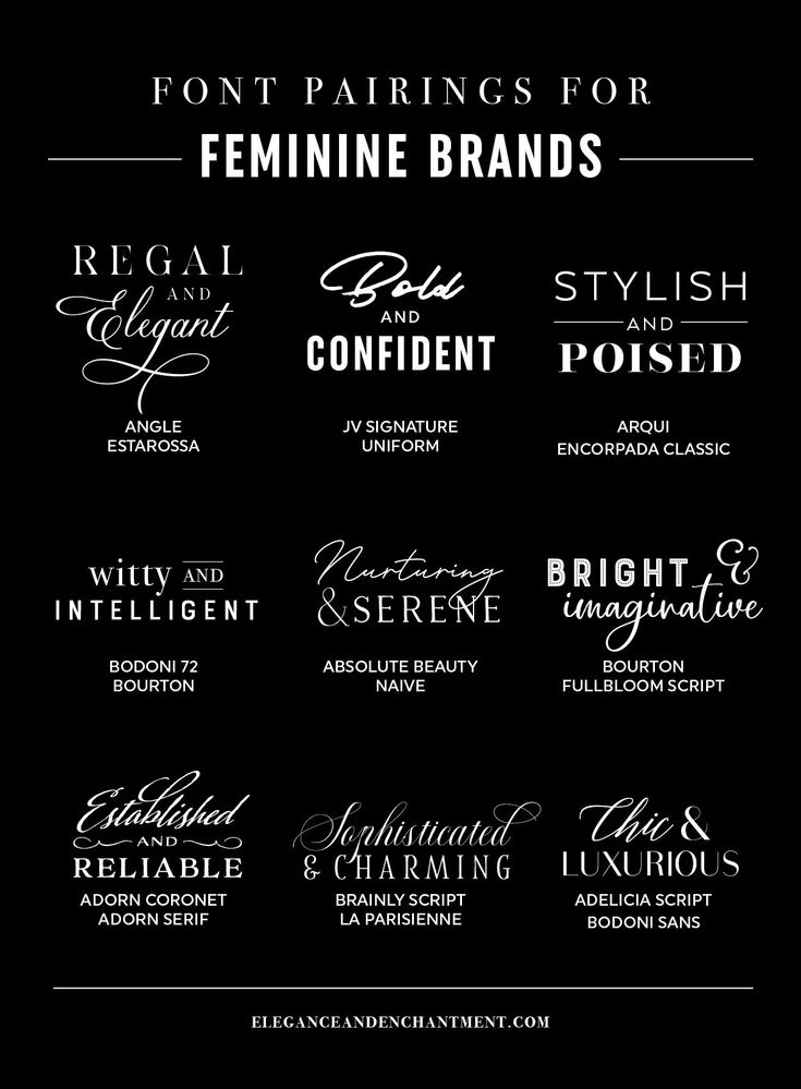 Font Pairings For Feminine Brands Elegance Enchantment Font