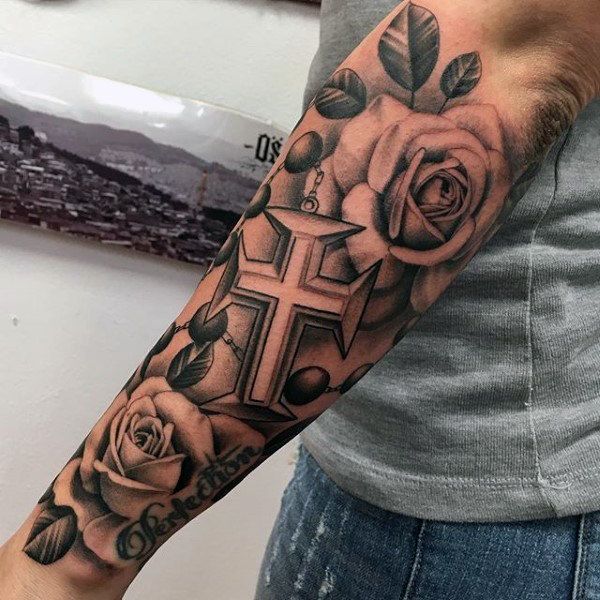 10 Stunning Rose Tattoo Designs for Men's Forearms