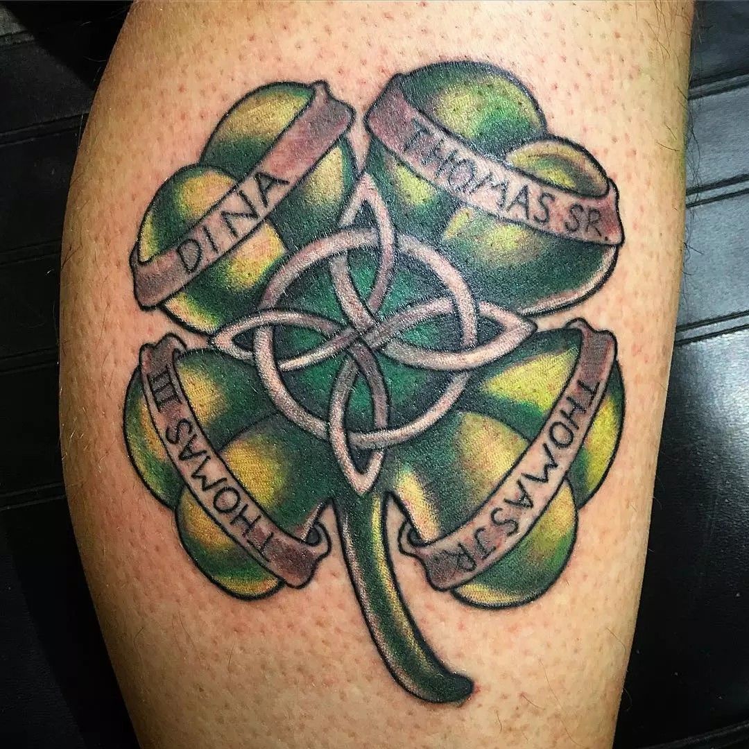 Four Leaf Clover Tattoo Shamrock Tattoos Irish Tattoos